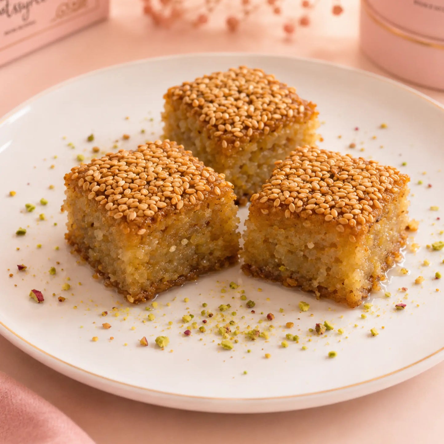 Basbousa mit Sesam
